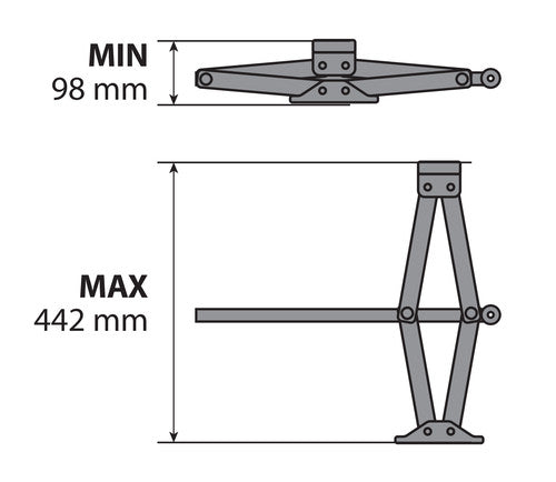 Cric a pantografo - 2.000 kg