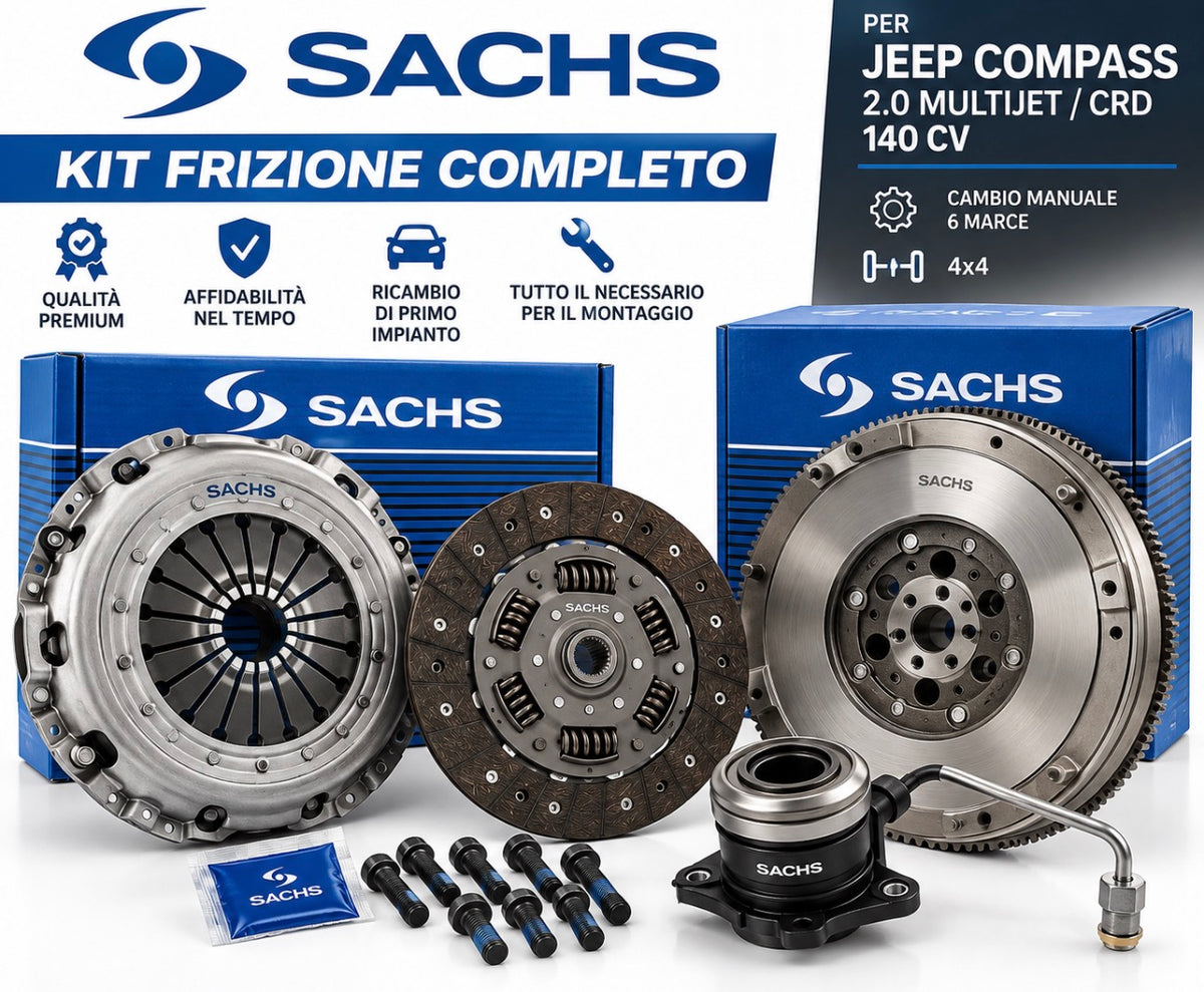 Kit Frizione + Volano Bimassa + Cuscinetto SACHS – Jeep Compass 2.0 Multijet 140 CV