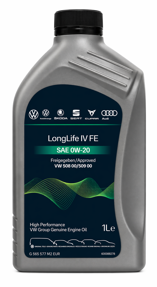 1 LT OLIO MOTORE ORIGINALE VW E AUDI 0W20 LONGLIFE FE IV 508 00 509 00