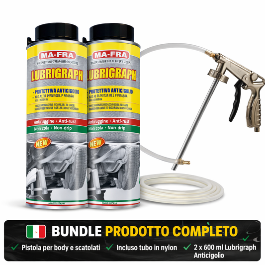 Kit Completo Anticigolio MA-FRA Lubrigraph 2x600ml + Pistola Body + Tubo Nylon