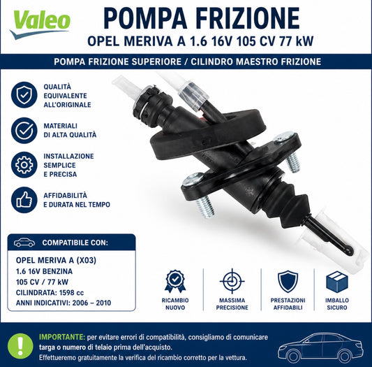 Pompa Frizione Valeo Opel Meriva A 1.6 16V 105 CV 77 kW