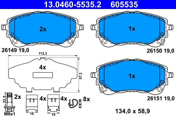 Pastiglie freno anteriori ATE per Toyota e Suzuki