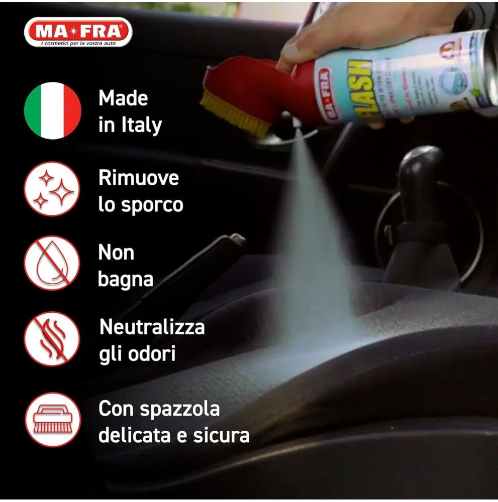 MA-FRA Flash – Pulitore Rapido Multiuso per Auto | Lucida e Protegge Senza Acqua