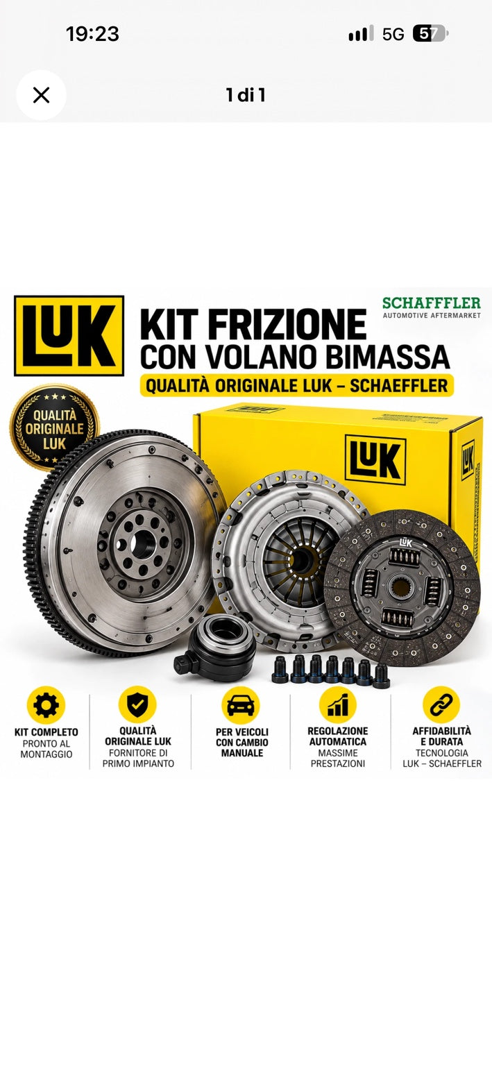 Kit frizione LuK con volano bimassa - immagine professionale