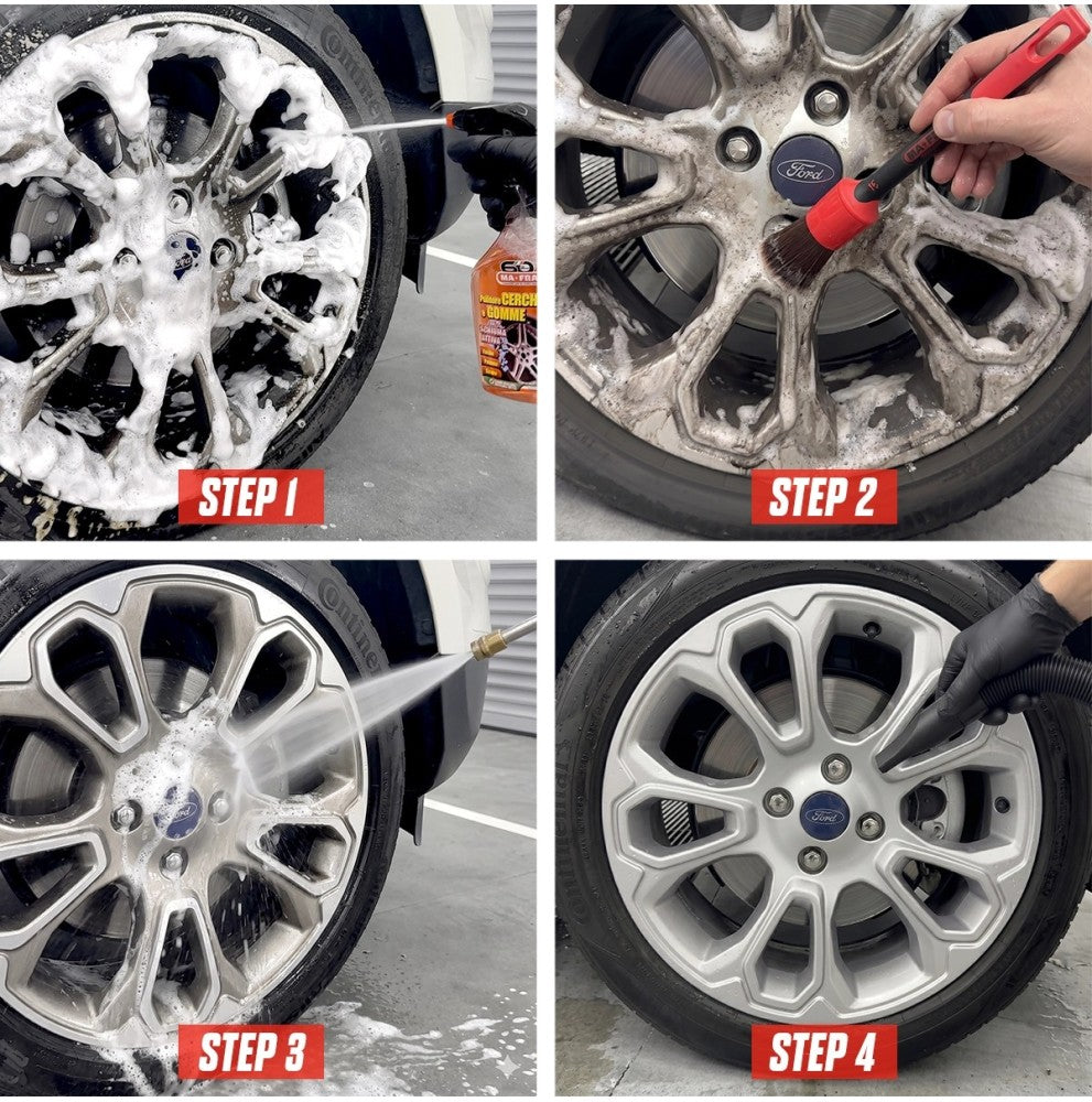 MA-FRA Pulitore Cerchi e Gomme 500 ml – Detergente 2 in 1 Auto