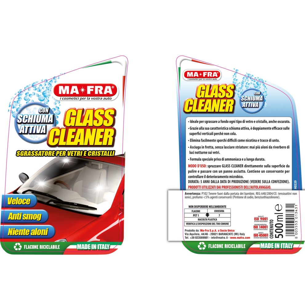 MA-FRA Glass Cleaner – Sgrassante Vetri Auto Anti-Aloni