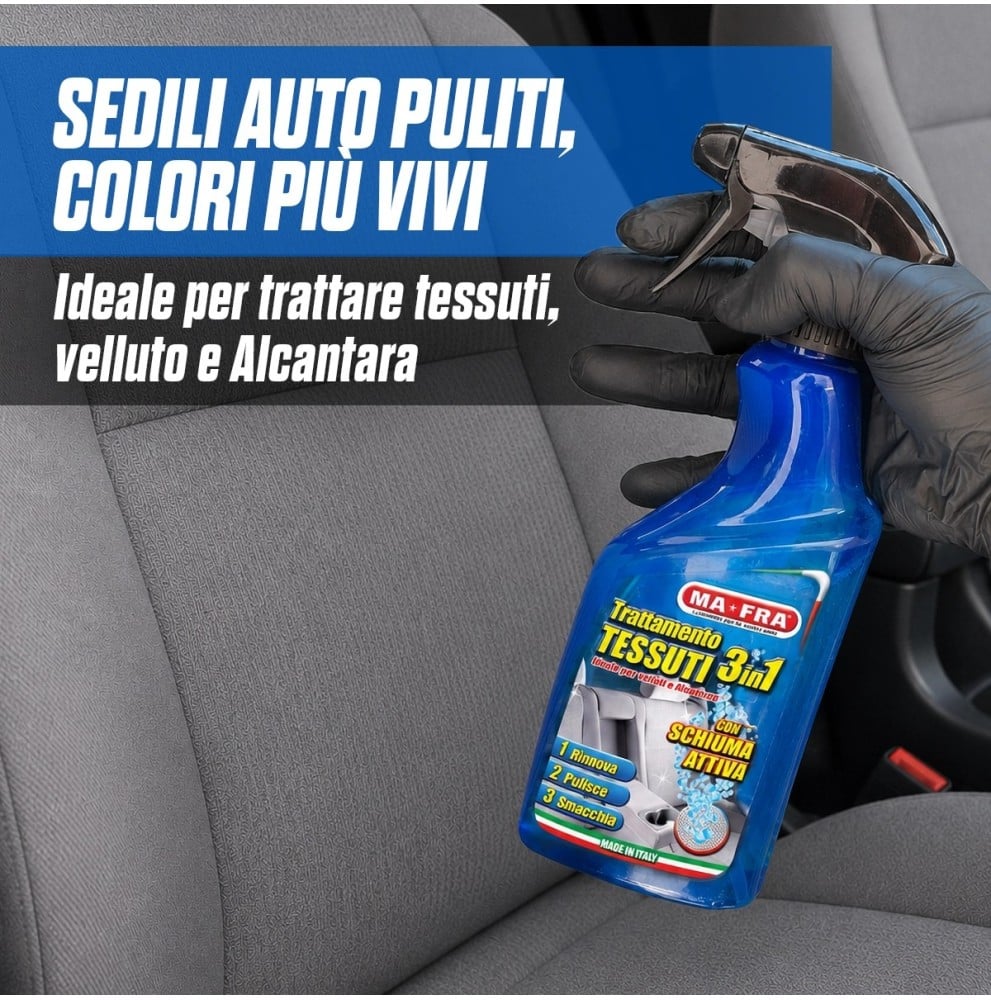 MA-FRA Trattamento Tessuti 3 in 1 – Pulitore Sedili e Interni Auto