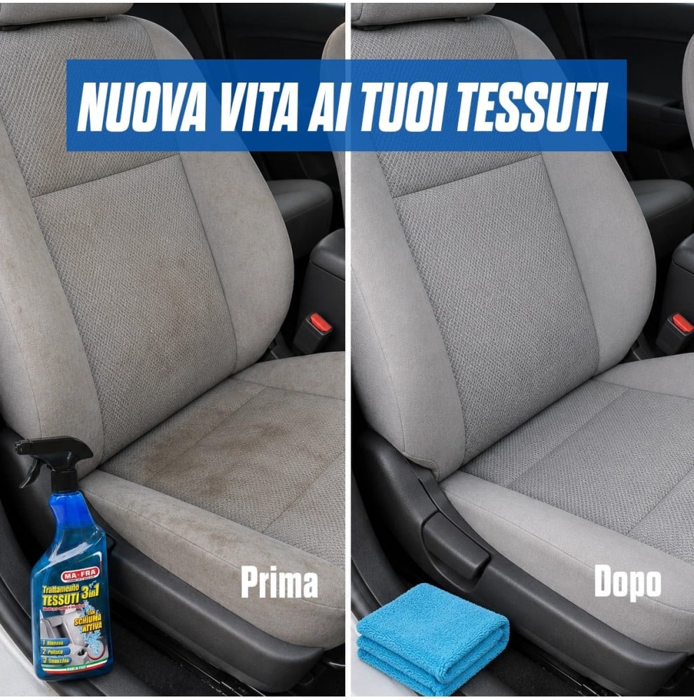 MA-FRA Trattamento Tessuti 3 in 1 – Pulitore Sedili e Interni Auto