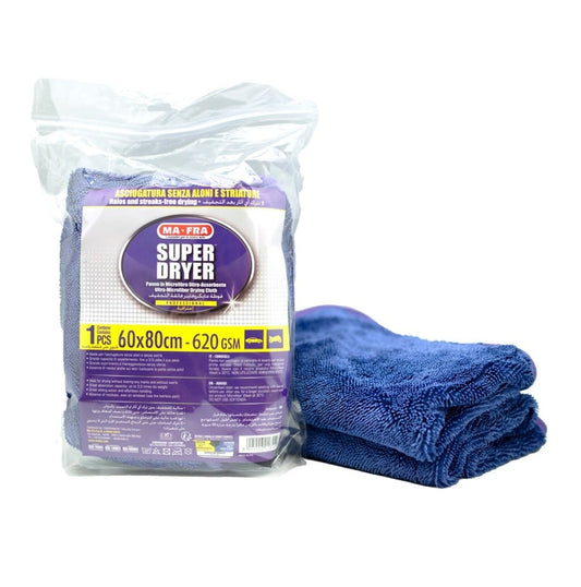 MA-FRA Super Dryer 60x80 cm 620 GSM – Panno Microfibra Ultra Assorbente Auto